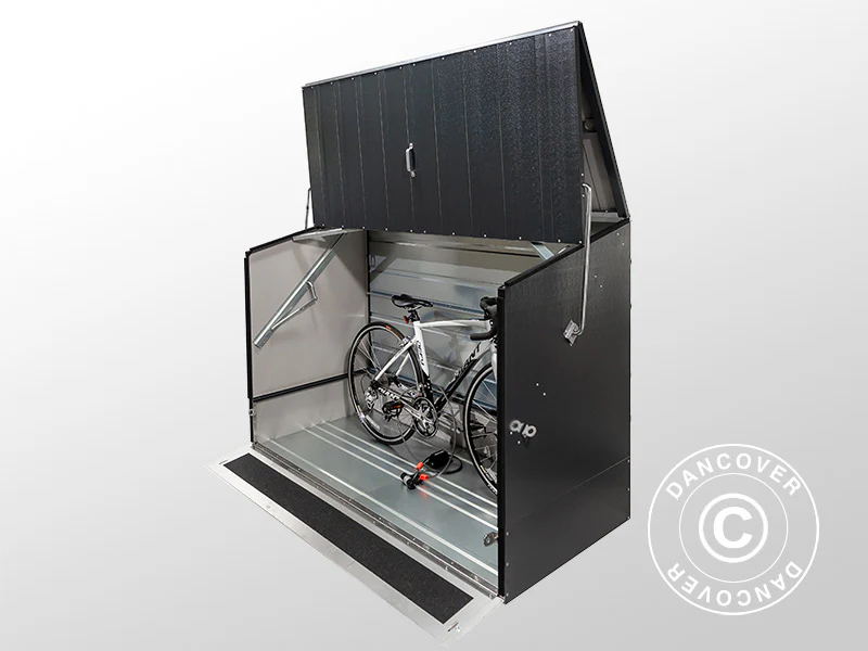 Schowek na rowery z rampą, Protect-a-Cycle, Trimetals, 1,96x0,89x1,33m, 1,74m², Antracyt - Image 11