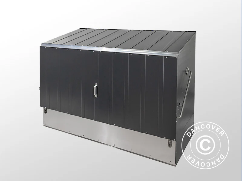 Schowek na rowery z rampą, Protect-a-Cycle, Trimetals, 1,96x0,89x1,33m, 1,74m², Antracyt - Image 7