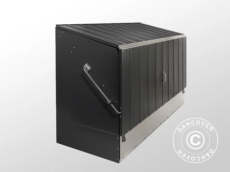 Schowek na rowery z rampą, Protect-a-Cycle, Trimetals, 1,96x0,89x1,33m, 1,74m², Antracyt - Image 8