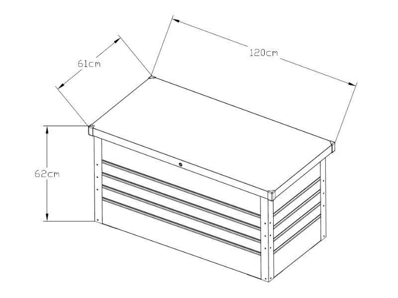 Skrzynia ogrodowa, 348 L, 0,61x1,2x0,62m, ProShed®, Antracyt - Image 5