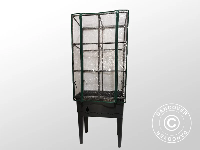 Skrzynka na rośliny, podwyższona grządka z kratką, 0,6x0,4x1,5m, Szara - Image 4