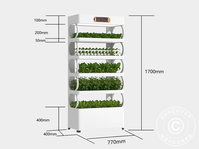 Szafa do uprawy hydroponicznej z diodą LED, 0,77x0,4x1,7m, Biała - Image 10