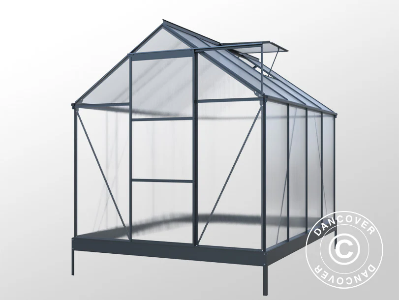 Szklarnia Poliwęglanowa 4,75m², 1,9x2,5x2,05m z podstawą, Czarna - Image 4