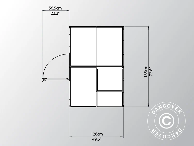 Szklarnia z poliwęglanu 2,3m², Palram/Canopia, 1,85x1,26x2,08m, srebrna - Image 6