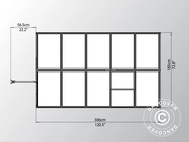 Szklarnia z poliwęglanu 5,7m², Palram/Canopia, 1,85x3,06x2,08m, zielona - Image 6