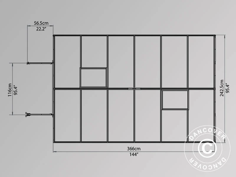 Szklarnia z poliwęglanu Balance 8,9m², Palram/Canopia, 2,44x3,67x2,29m Srebrny - Image 11