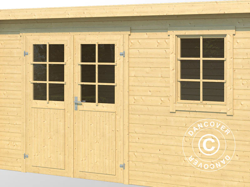 Szopa drewniana Asker 3,8x2,3x2,11m, 28mm, 8,4m², Naturalne drewno - Image 6