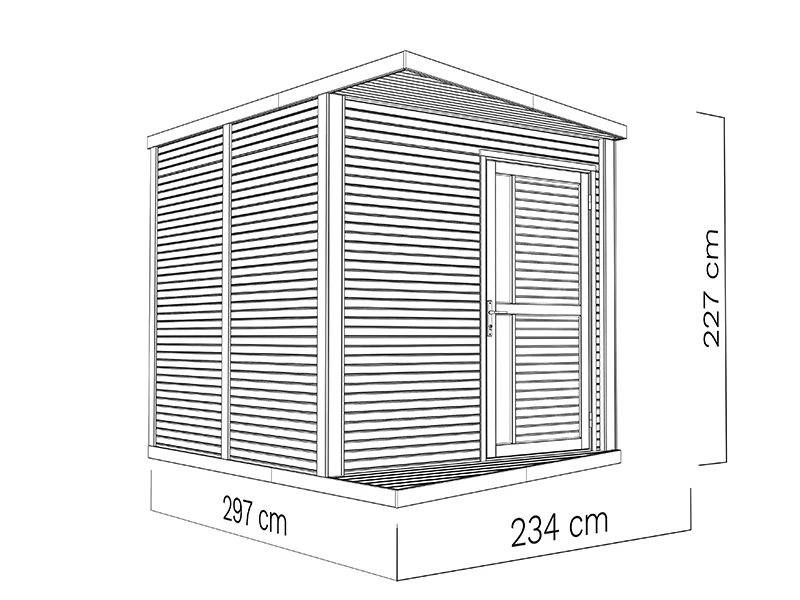 Szopa drewniana, Bertilo Concept, 2,34x2,97x2,27m, 7m², Naturalne drewno - Image 6