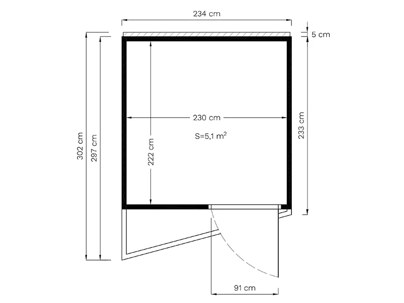 Szopa drewniana, Bertilo Concept, 2,34x2,97x2,27m, 7m², Naturalne drewno - Image 7