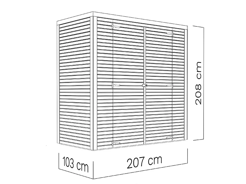 Szopa drewniana, Bertilo Cubico 1, 2,07x1,03x2,08m, 2,1m², Naturalne drewno - Image 5