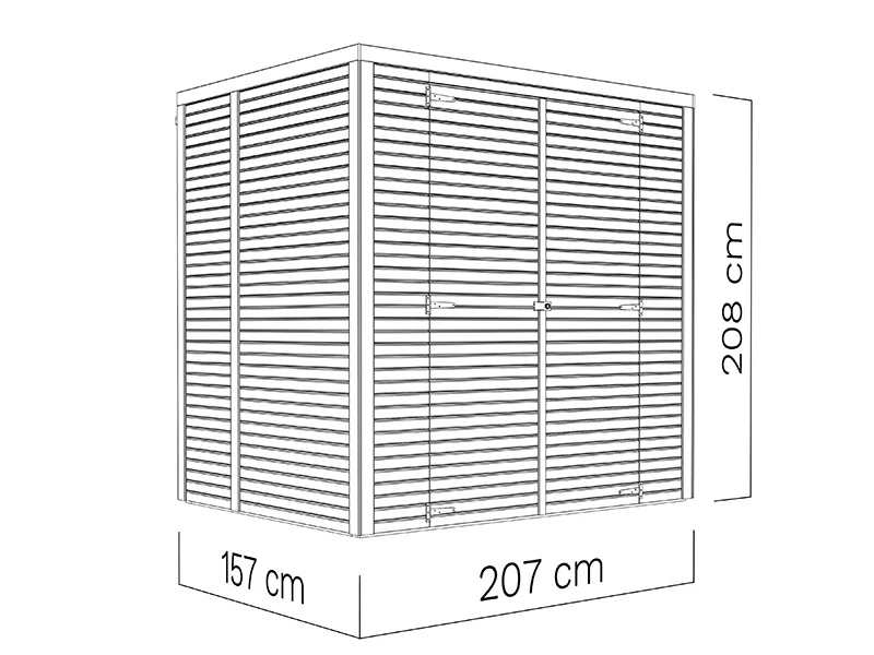 Szopa drewniana, Bertilo Cubico 2, 2,07x1,57x2,08m, 3,2m², Naturalne drewno - Image 5