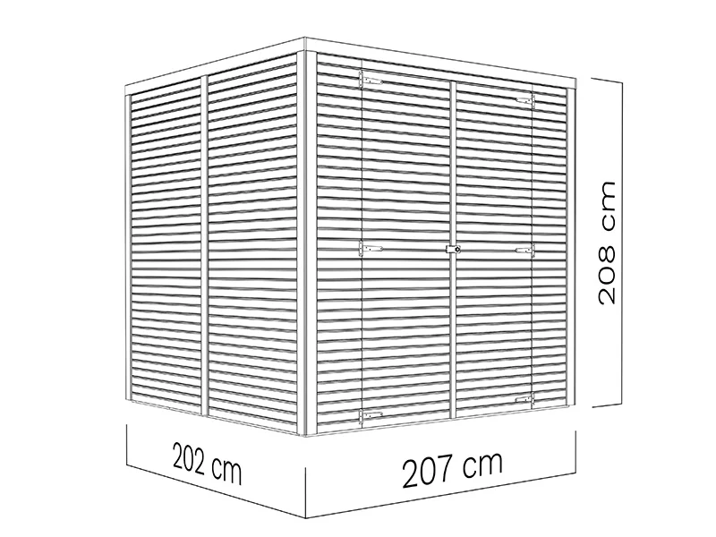 Szopa drewniana, Bertilo Cubico 3, 2,07x2,02x2,08m, 4,1m², Naturalne drewno - Image 5