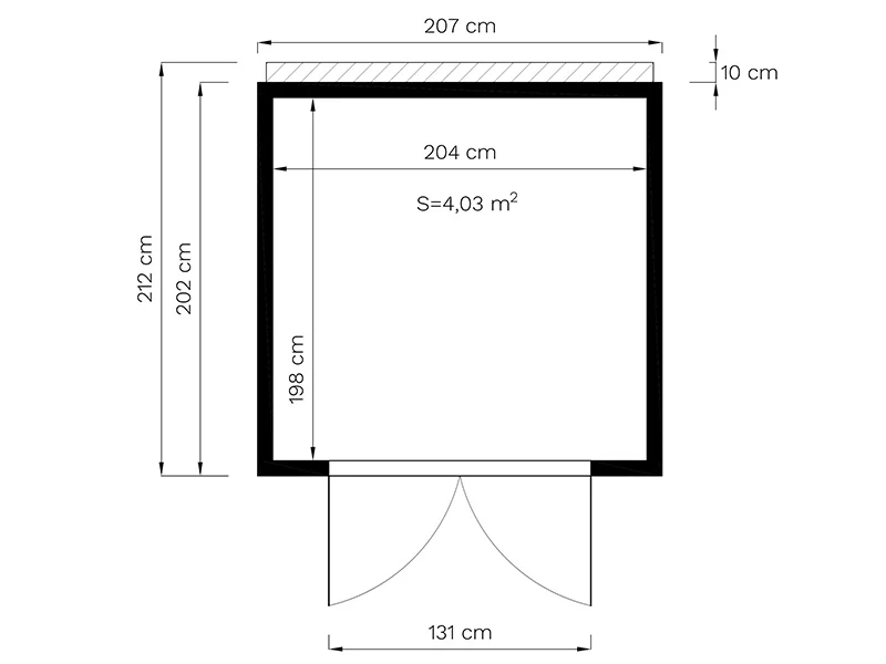 Szopa drewniana, Bertilo Cubico 3, 2,07x2,02x2,08m, 4,1m², Naturalne drewno - Image 6