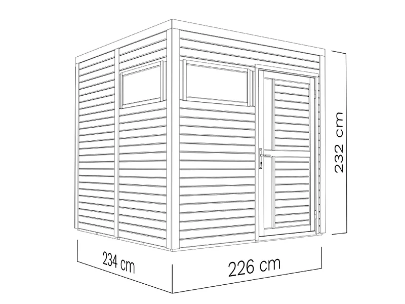 Szopa drewniana, Bertilo Cubus 2, 2,26x2,34x2,32m, 5,3m², Naturalne drewno - Image 6