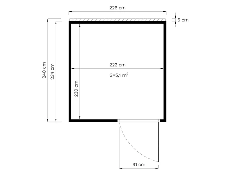 Szopa drewniana, Bertilo Cubus 2, 2,26x2,34x2,32m, 5,3m², Naturalne drewno - Image 7