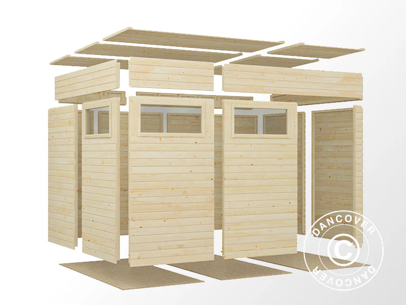 Szopa drewniana, Bertilo Cubus 3, 3,37x2,34x2,32m, 7,9m², Naturalne drewno - Image 4