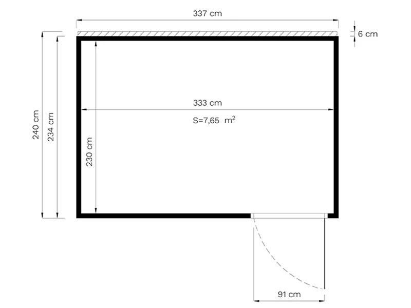 Szopa drewniana, Bertilo Cubus 3, 3,37x2,34x2,32m, 7,9m², Szara - Image 5