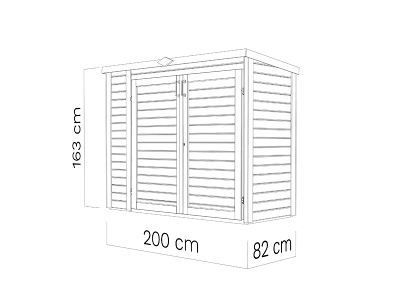Szopa drewniana Bertilo Multibox3, 2x0,82x1,63m, 1,6m², Naturalny - Image 8
