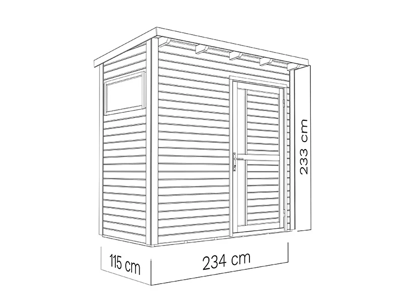Szopa drewniana, Bertilo Pentus 1, 2,34x1,15x2,33m, 2,55m², Naturalne drewno - Image 5
