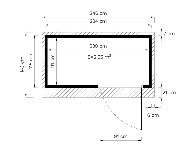 Szopa drewniana, Bertilo Pentus 1, 2,34x1,15x2,33m, 2,55m², Naturalne drewno - Image 6
