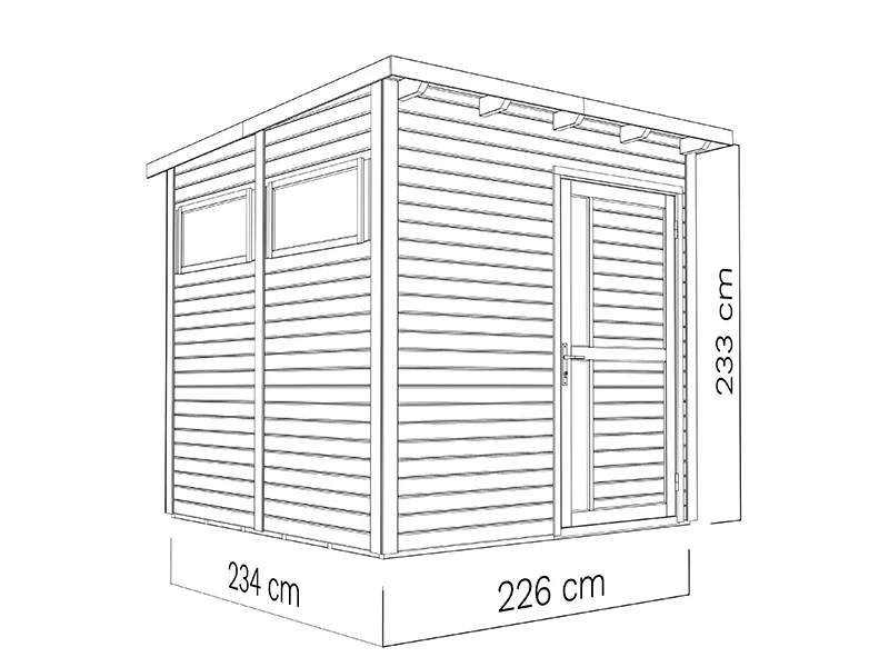 Szopa drewniana, Bertilo Pentus 2, 2,26x2,34x2,33m, 5,1m², Szara - Image 5