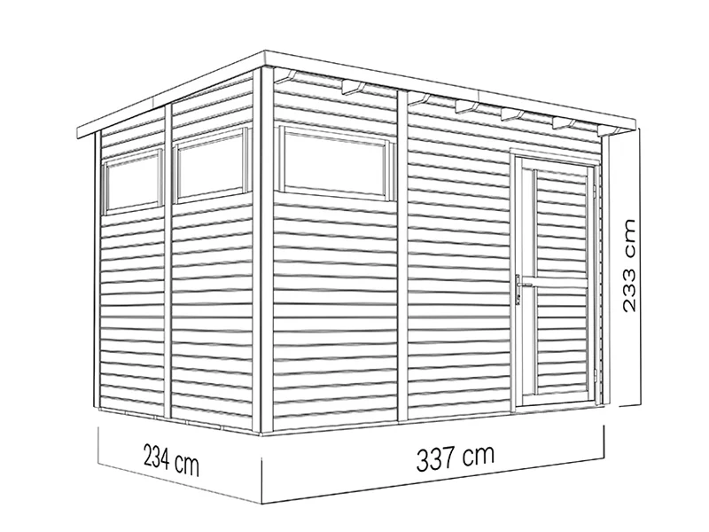 Szopa drewniana, Bertilo Pentus 3, 3,37x2,34x2,33m, 7,65m², Naturalne drewno - Image 5