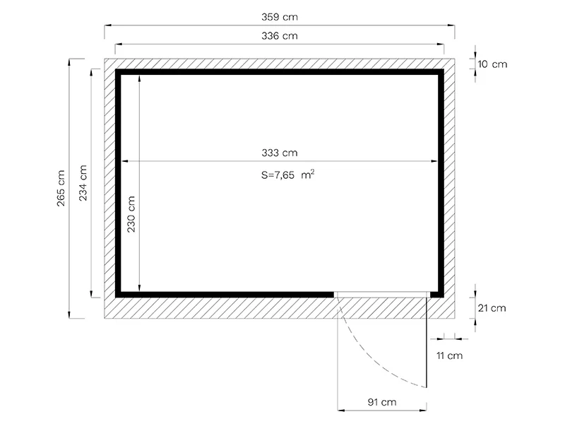 Szopa drewniana, Bertilo Pentus 3, 3,37x2,34x2,33m, 7,65m², Szara - Image 6