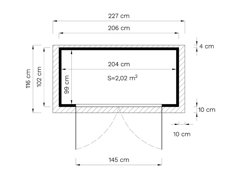 Szopa drewniana Bertilo Wallstore Velo, 2,06x1,02x1,35m, 2,1m², Naturalny - Image 11