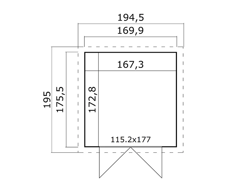 Szopa drewniana Heinola 1,7x1,76x2,13m, 13mm, 2,99m², Naturalna - Image 5