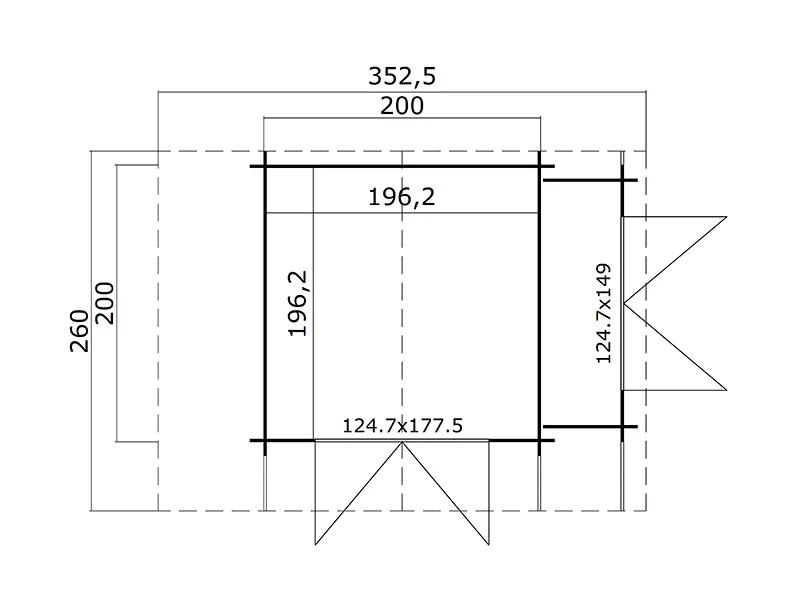 Szopa drewniana Moss z daszkiem, 3,2x2x2,28m, 19mm, 4,87m², Naturalne drewno - Image 4