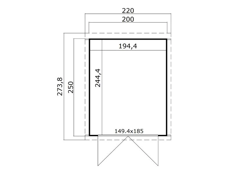 Szopa drewniana Torvik ze świetlikiem, 2x2,5x2,45m, 5m2, Naturalne drewno - Image 3