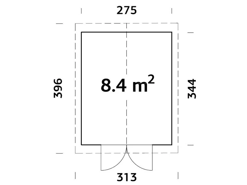 Szopa drewniana z podłogą, 2,75x3,44x2,67m, 8,4m², Naturalny - Image 6