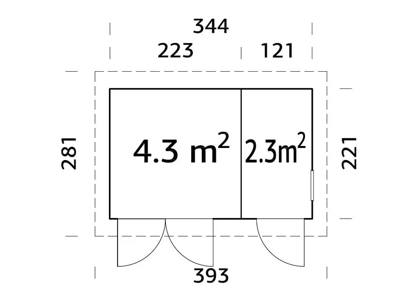Szopa drewniana z podłogą, 3,44x2,21x2,49m, 6,6m², Naturalny - Image 5