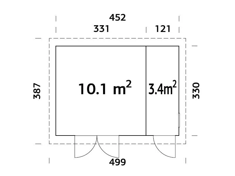 Szopa drewniana z podłogą, 4,52x3,3x2,59m, 13,5m², Naturalny - Image 5