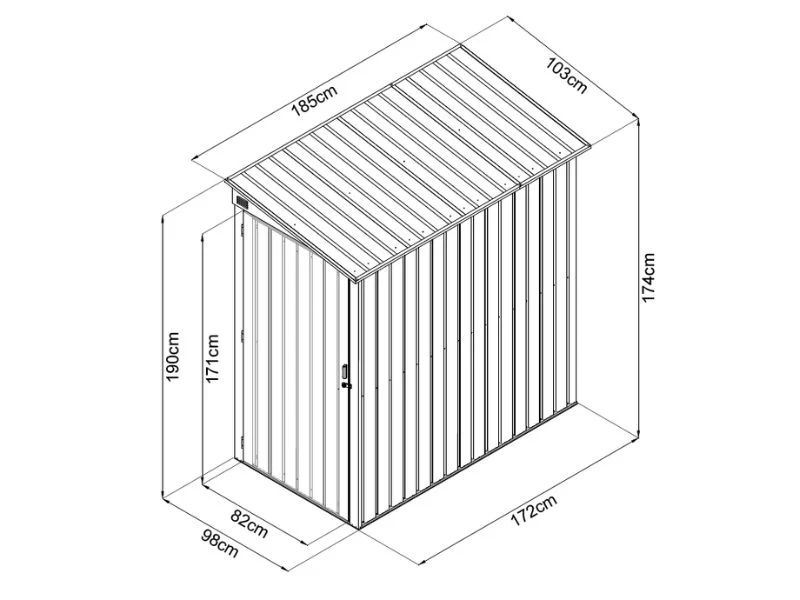 Szopa ogrodowa, 1,03x1,85x1,9m, ProShed®, 1,9m2, Antracyt - Image 5