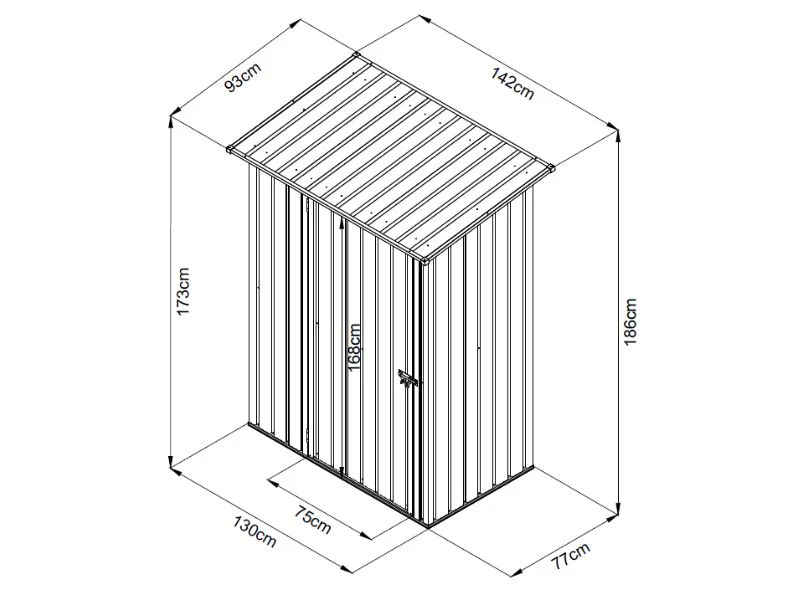 Szopa ogrodowa 1,42x0,93x1,86m, 1,3m², ProShed®, Antracyt - Image 5