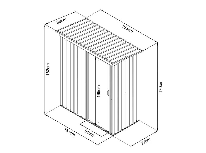 Szopa ogrodowa, 1,63x0,89x1,82m ProShed®, 1,45m², Antracyt - Image 8