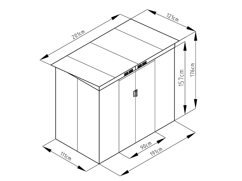 Szopa ogrodowa, 2,01x1,21x1,76m, 2,43m2, ProShed®, Kremowy - Image 6