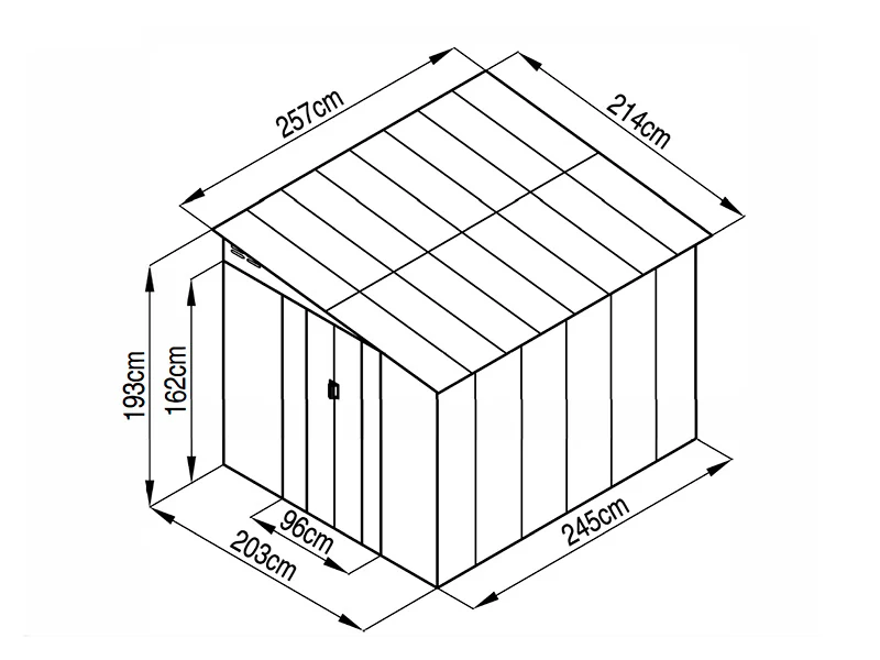 Szopa ogrodowa, 2,14x2,57x1,93m, 5,5m2, ProShed®, Antracyt - Image 6