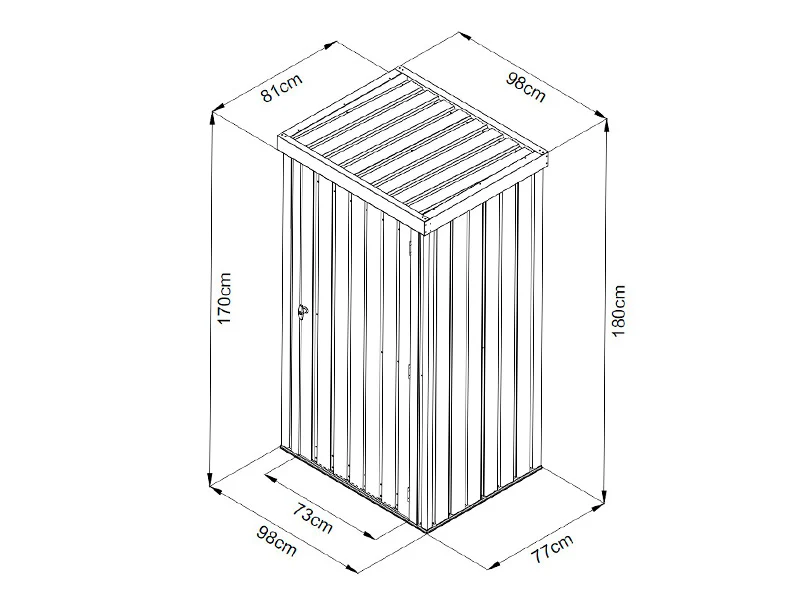 Szopa ogrodowa, szafa stalowa 0,98x0,81x1,8m, 0,79m², ProShed®, Antracyt - Image 10