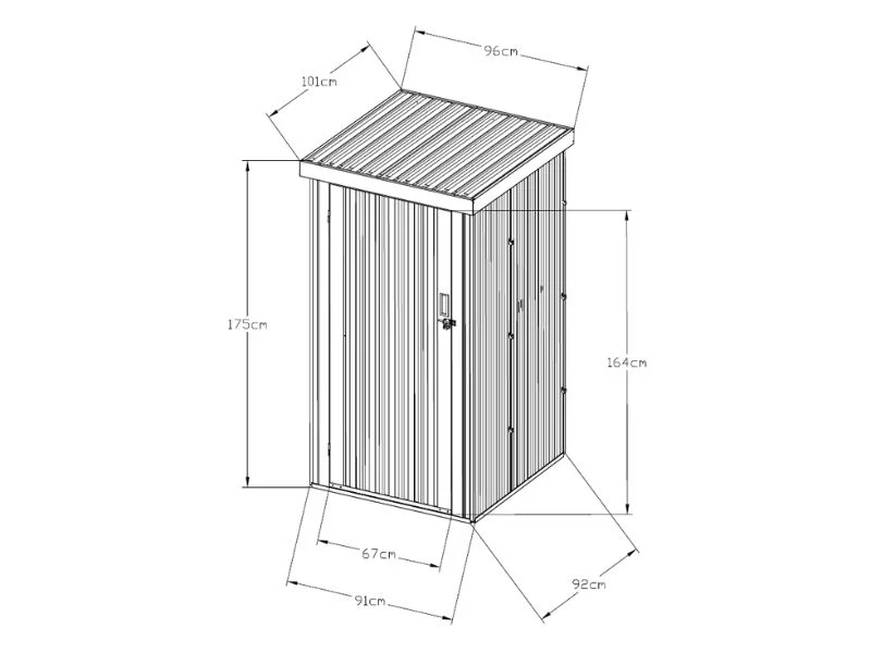 Szopa ogrodowa, szafka metalowa 0,96x1,01x1,75m, 0,96m2, ProShed®, Antracyt - Image 7