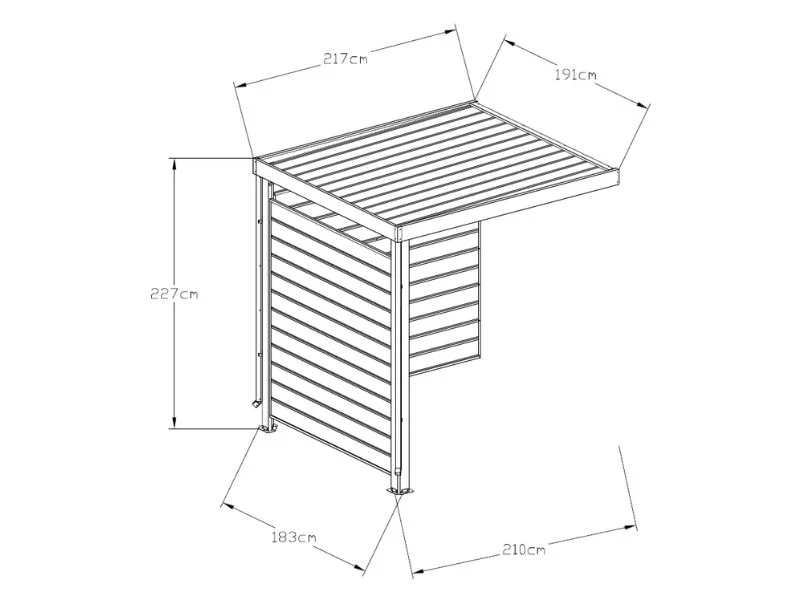 Szopa ogrodowa ze świetlikiem + przedłużenie, 4,67x1,91x2,27m, ProShed®, Antracyt - Image 9