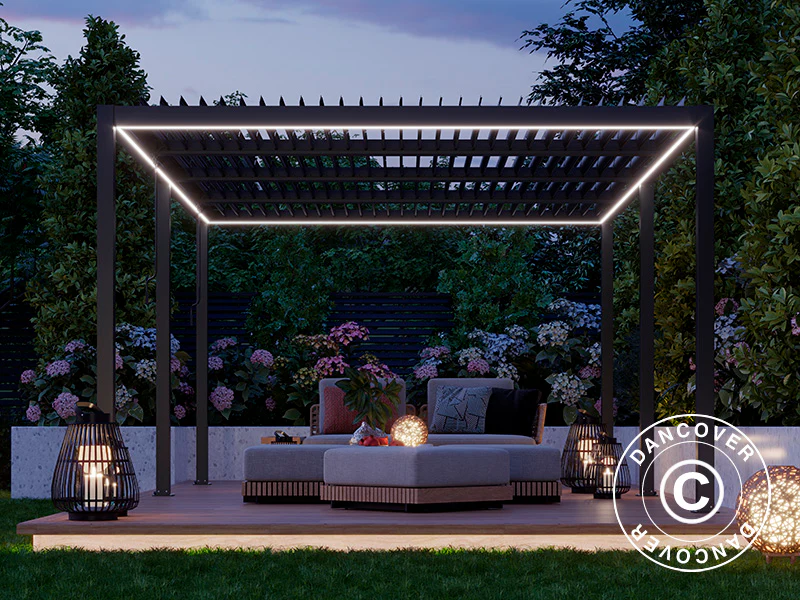 Taśma LED do pergoli San Pablo 3x5,8m, 6 szt., Ciepła Biel - Image 2