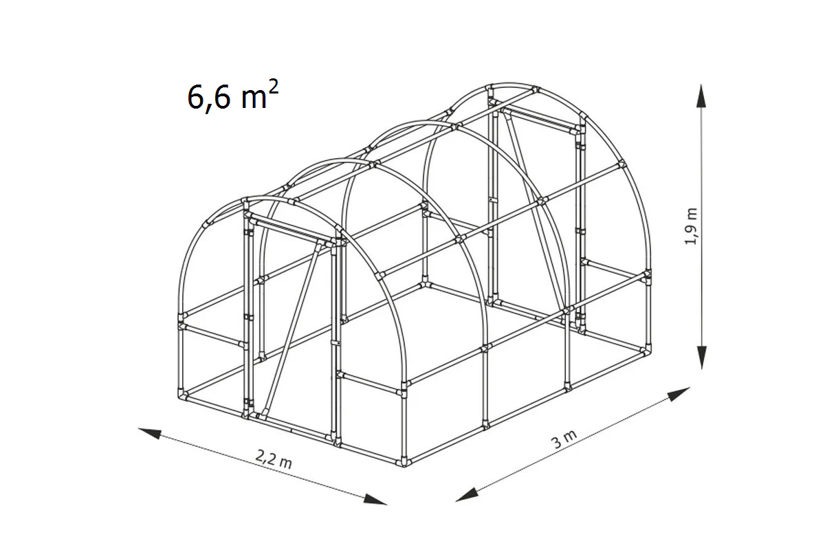 Tunel foliowy 130, 2,2x3x1,9m, 6,6m², Prezezroysty - Image 13