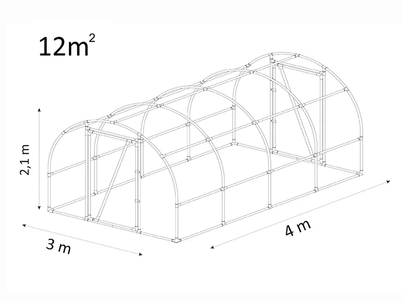 Tunel foliowy 130, 3x4x2,1m, 12m², Prezezroysty - Image 8