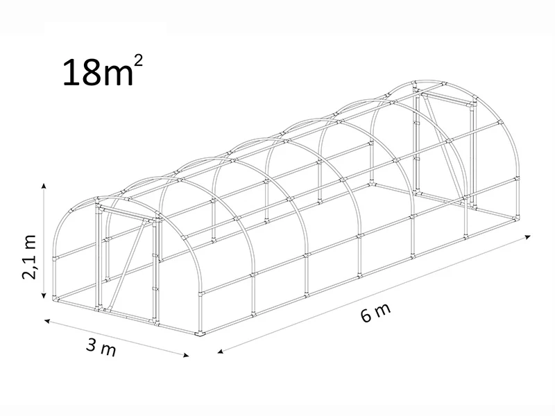 Tunel foliowy 130, 3x6x2,1m, 18m², Prezezroysty - Image 11