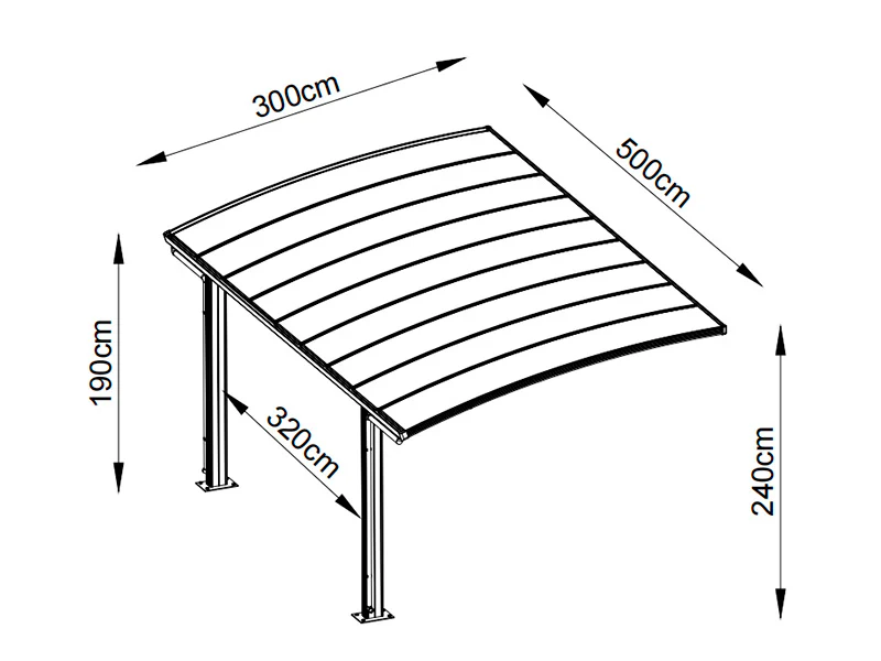 Wiata Boston, 3x5x2,4m, Szara - Image 5