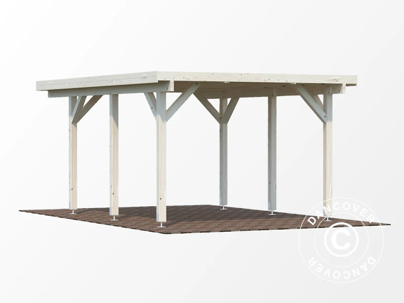 Wiata drewniana, 3,6x5,12x2,32m, 11,7m² , Naturalny - Image 3