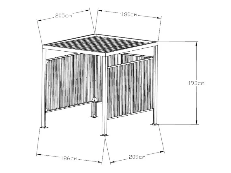 Wiata rowerowa, 1,8x2,05x1,93m, ProShed®, Antracyt - Image 6