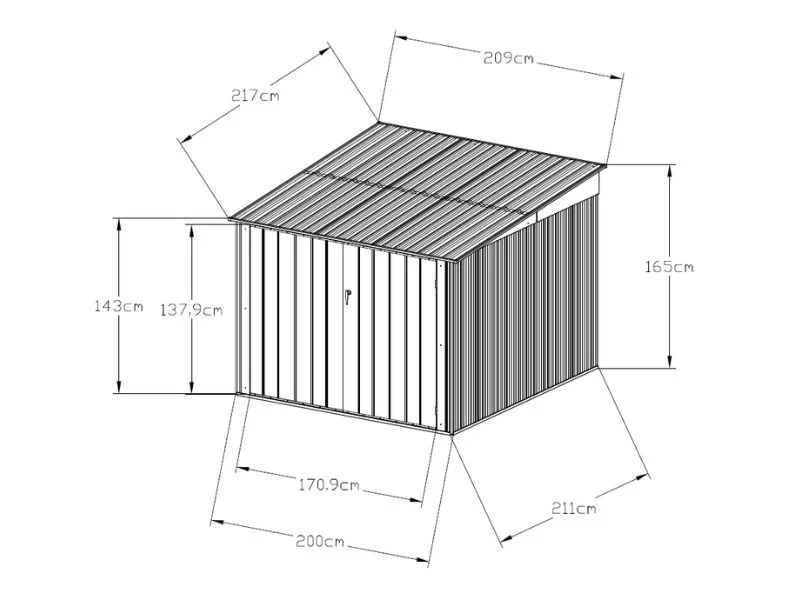 Wiata rowerowa 2,09x2,17x1,65m, ProShed®, 4,53m2, Antracyt - Image 7